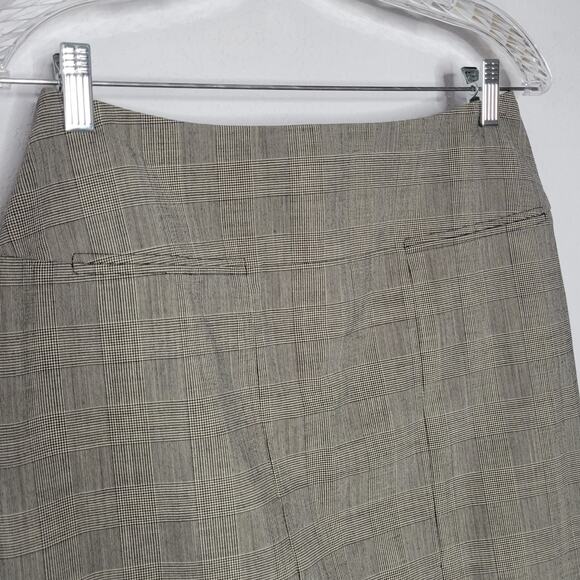 Herve Leger Glen Check Wool Blend Knee Length Skirt - Picture 3 of 7